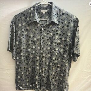 Men's Geometric Pattern Shirt - Gray